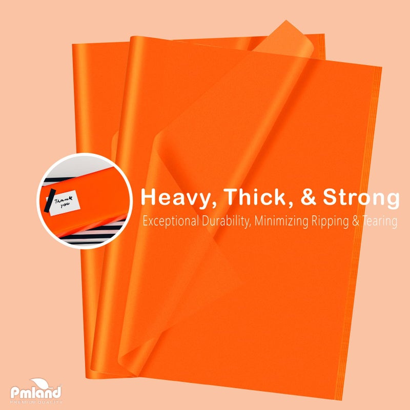 PMLAND Orange Tissue Paper 26 x 20 Inches â€“ 60 Sheets Large Size Wrapping Paper Bigger Than Standard 14 x 20 for Gift Wrap Bags Boxes Crafts and Decorations - Image 3